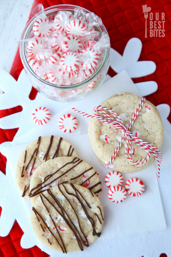 Peppermint White Chocolate Chip Cookies - Our Best Bites