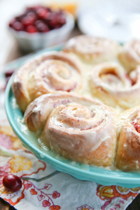 Baked Cranberry Orange Rolls