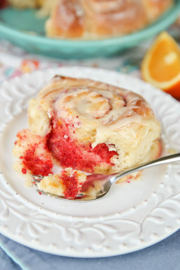 Inside of Cranberry Orange Roll