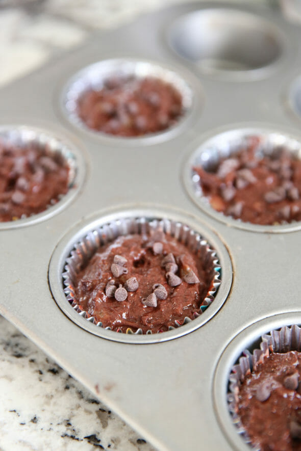 Skinny Chocolate Banana Muffins Muffin Cups