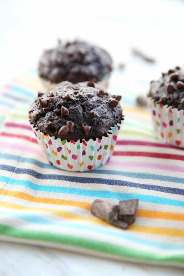 Skinny Chocolate Banana Muffins