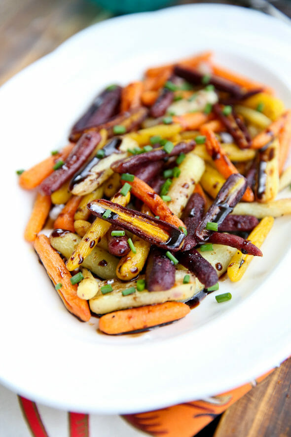 Roasted Rainbow Carrots with Balsamic Glaze | Our Best Bites