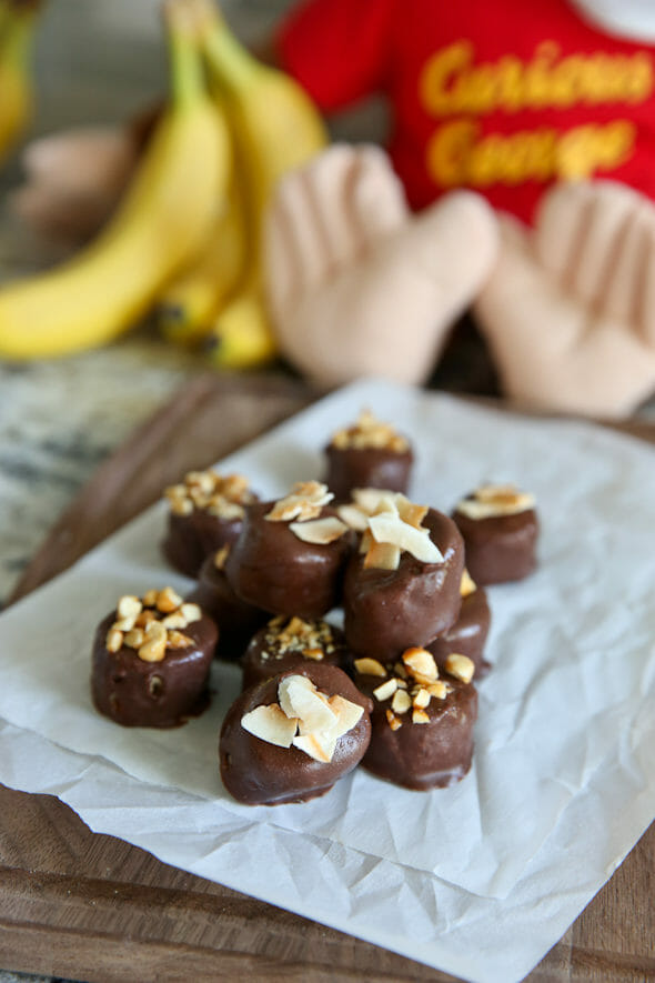 Frozen Chocolate Peanut Butter banana bites