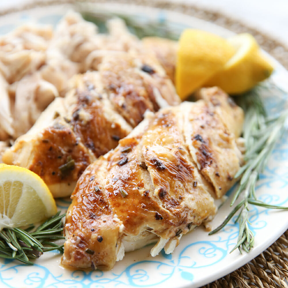 Whole Roasted Chicken With Lemon & Rosemary