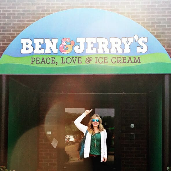 Sara Wells at Ben and Jerry's