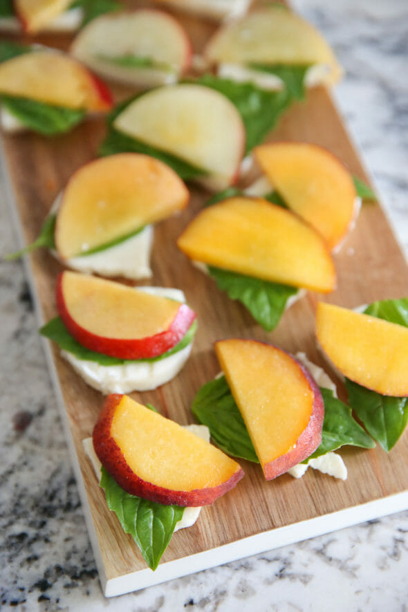 Peach Basil Caprese Salad