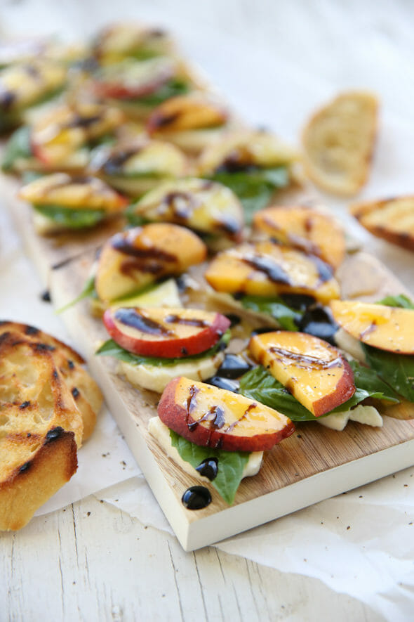 Peach Basil Caprese Salad