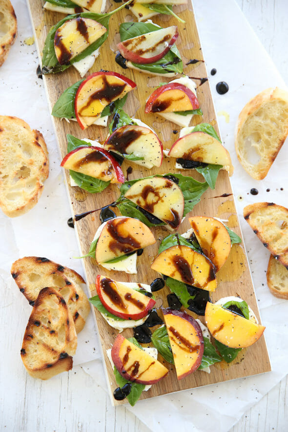 Peach Basil Caprese Salad