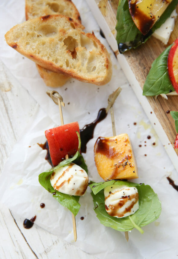 Peach Basil Caprese Salad