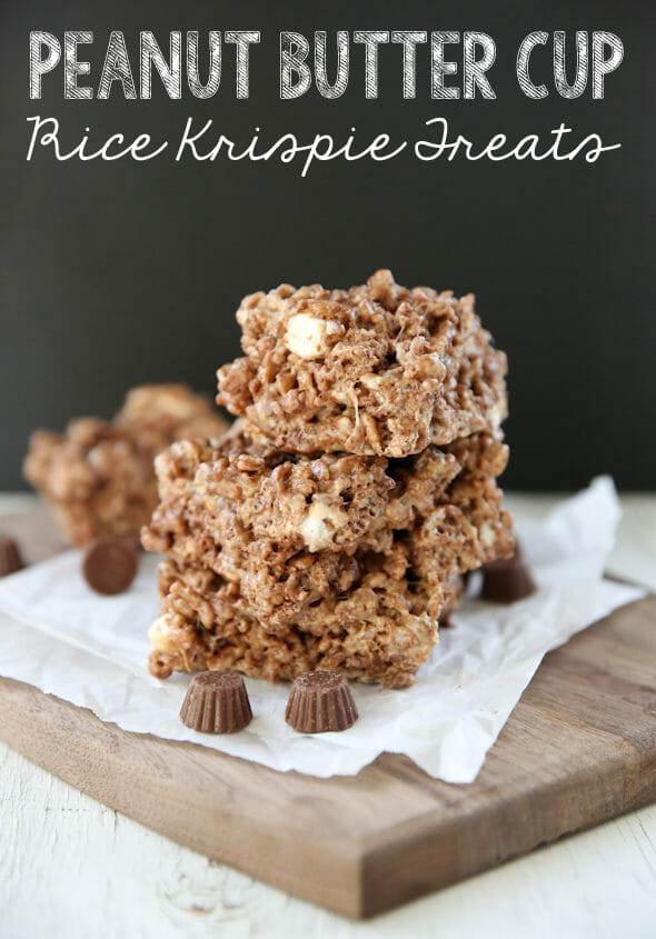 Peanut Butter Cup Rice Krispie Treats from Our Best Bites