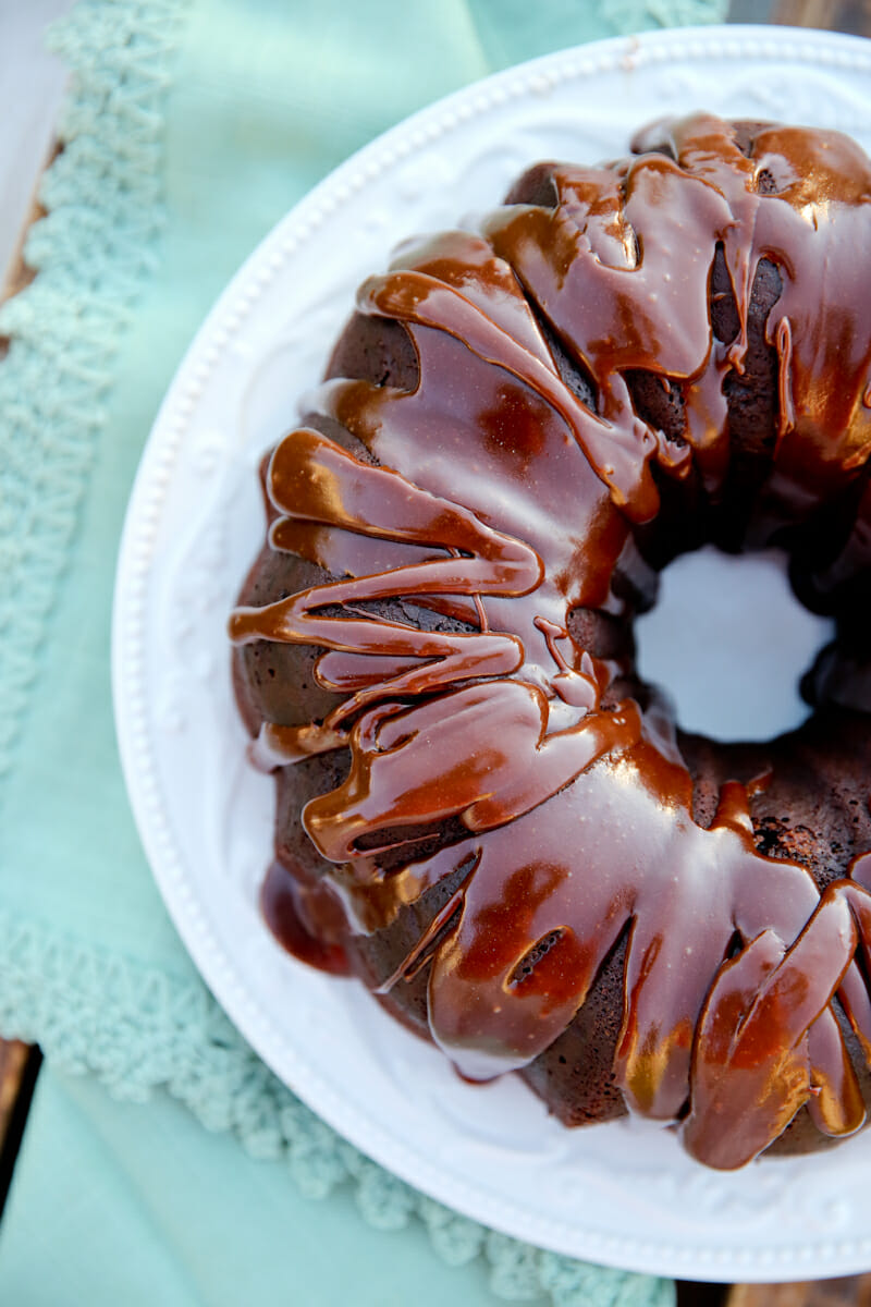 Mini Chocolate Bundt Cake with Cream Cheese Frosting - Glitter and