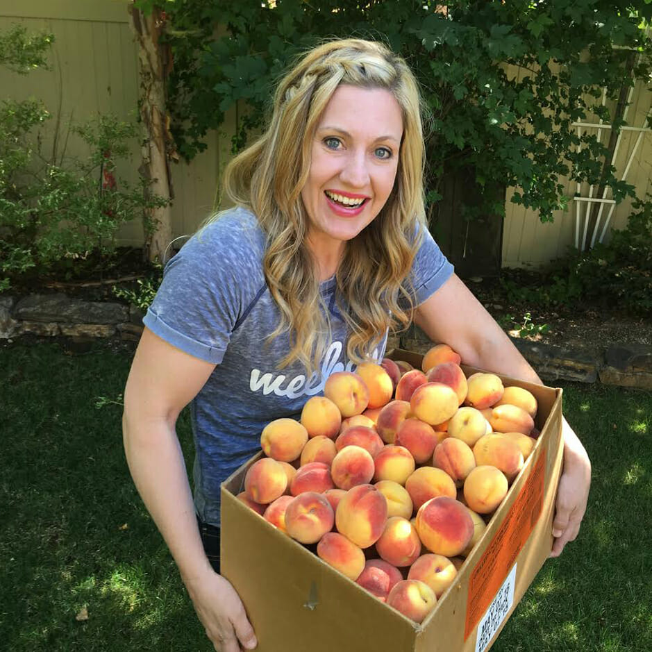 Sara with Peaches