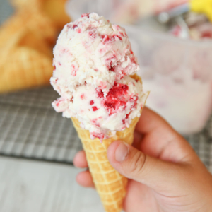 Homemade Vanilla Ice Cream Cone