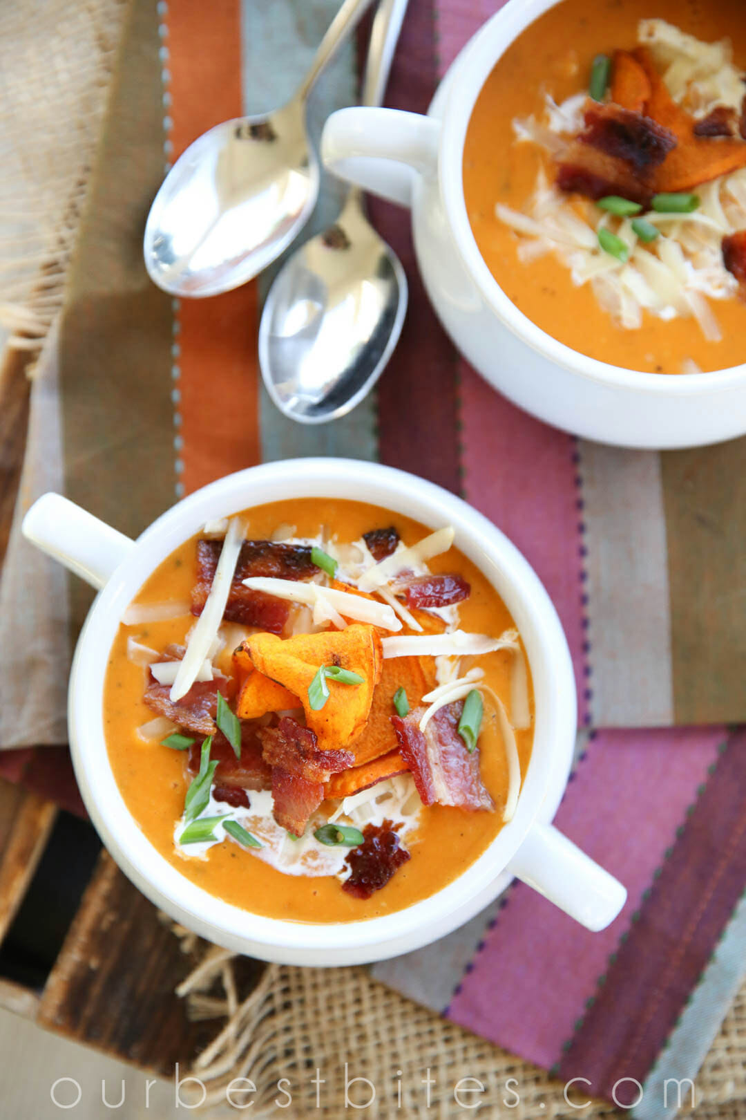 Soup Recipes- Baked Sweet Potato Soup by Our Best Bites