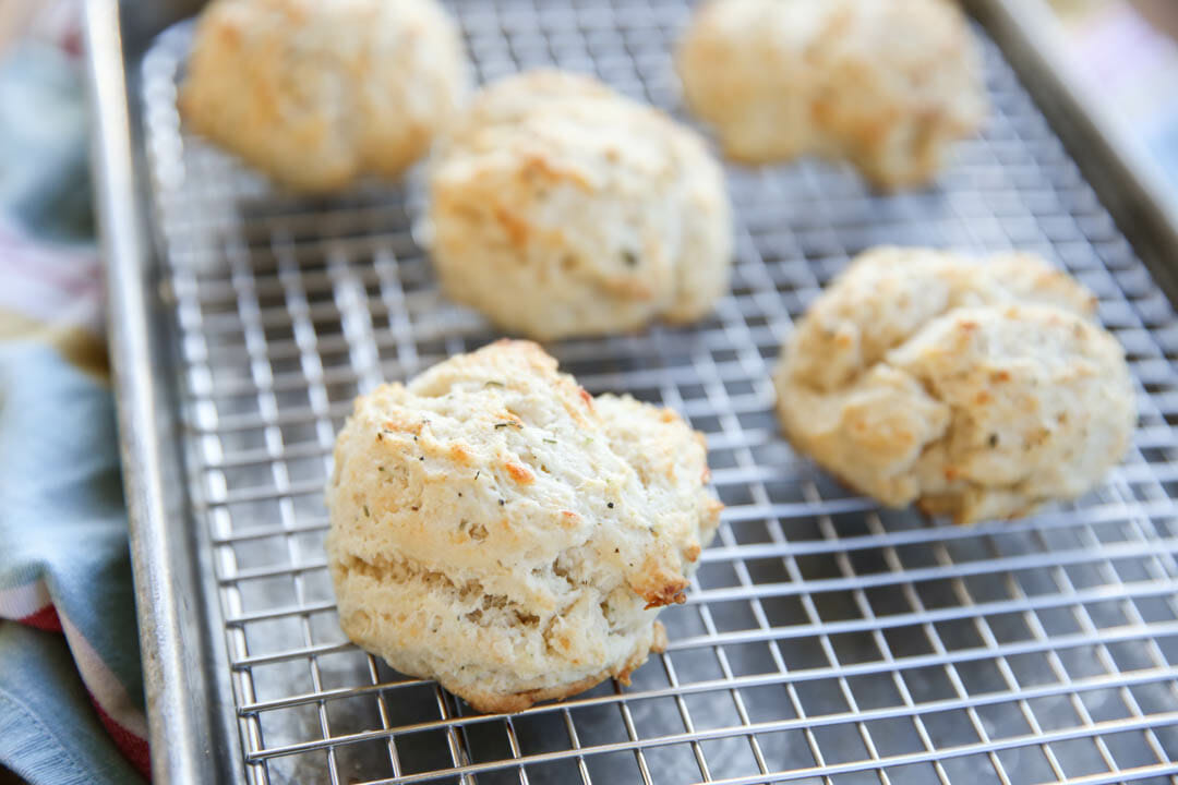 The Best Biscuits cooling on a rack