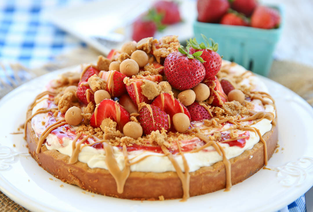 Peanut Butter Strawberry Cookie Pizza