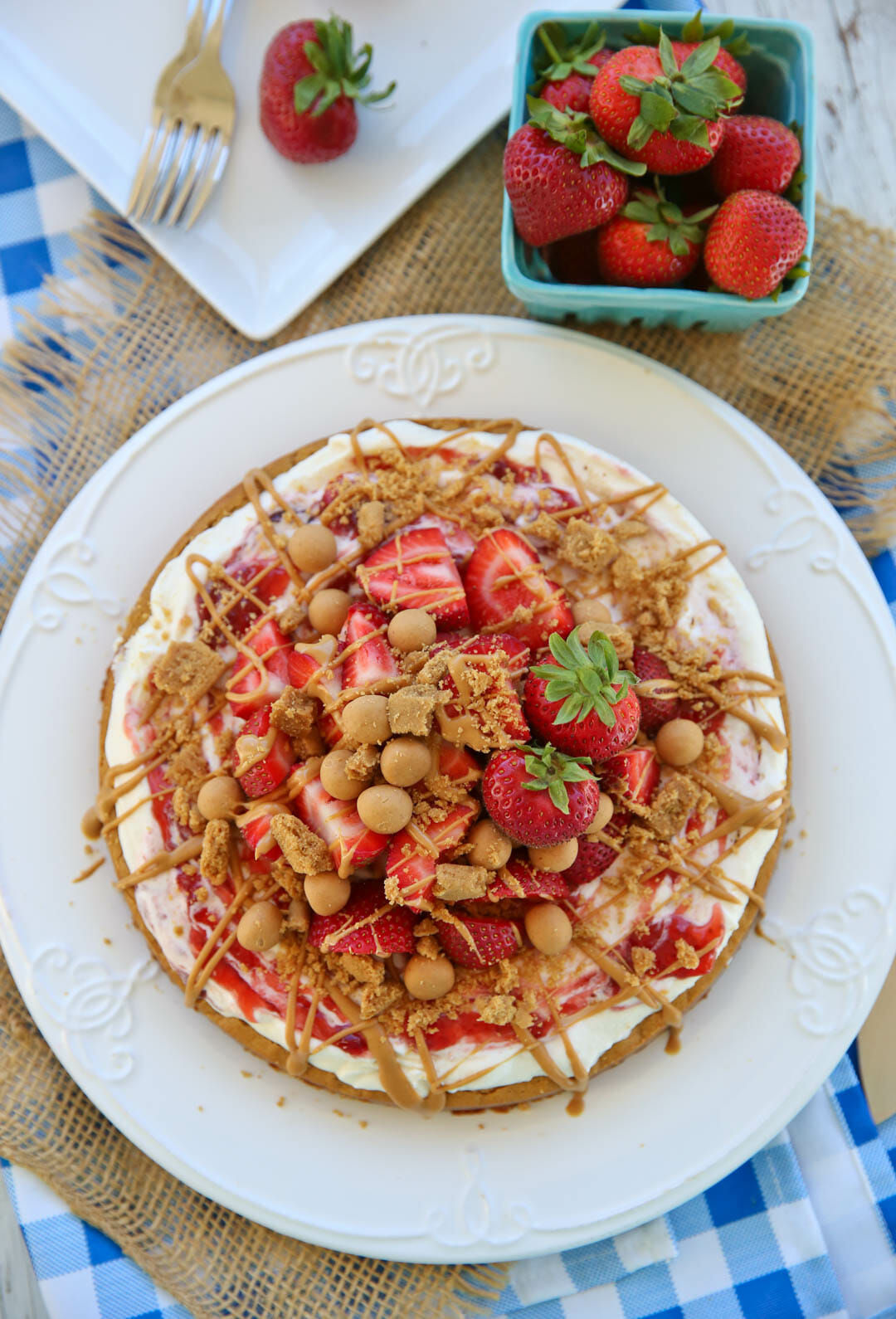 Peanut Butter Strawberry Cookie Pizza