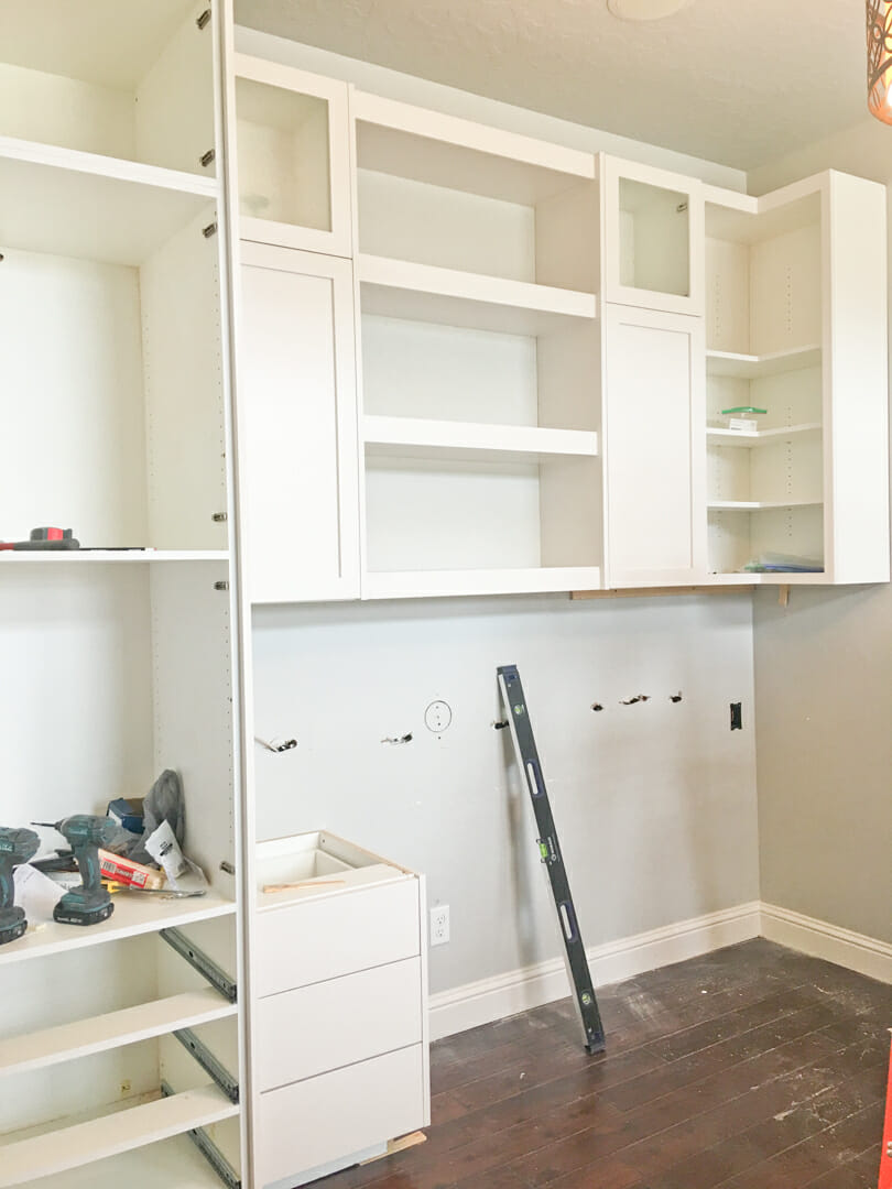 white office cabinets