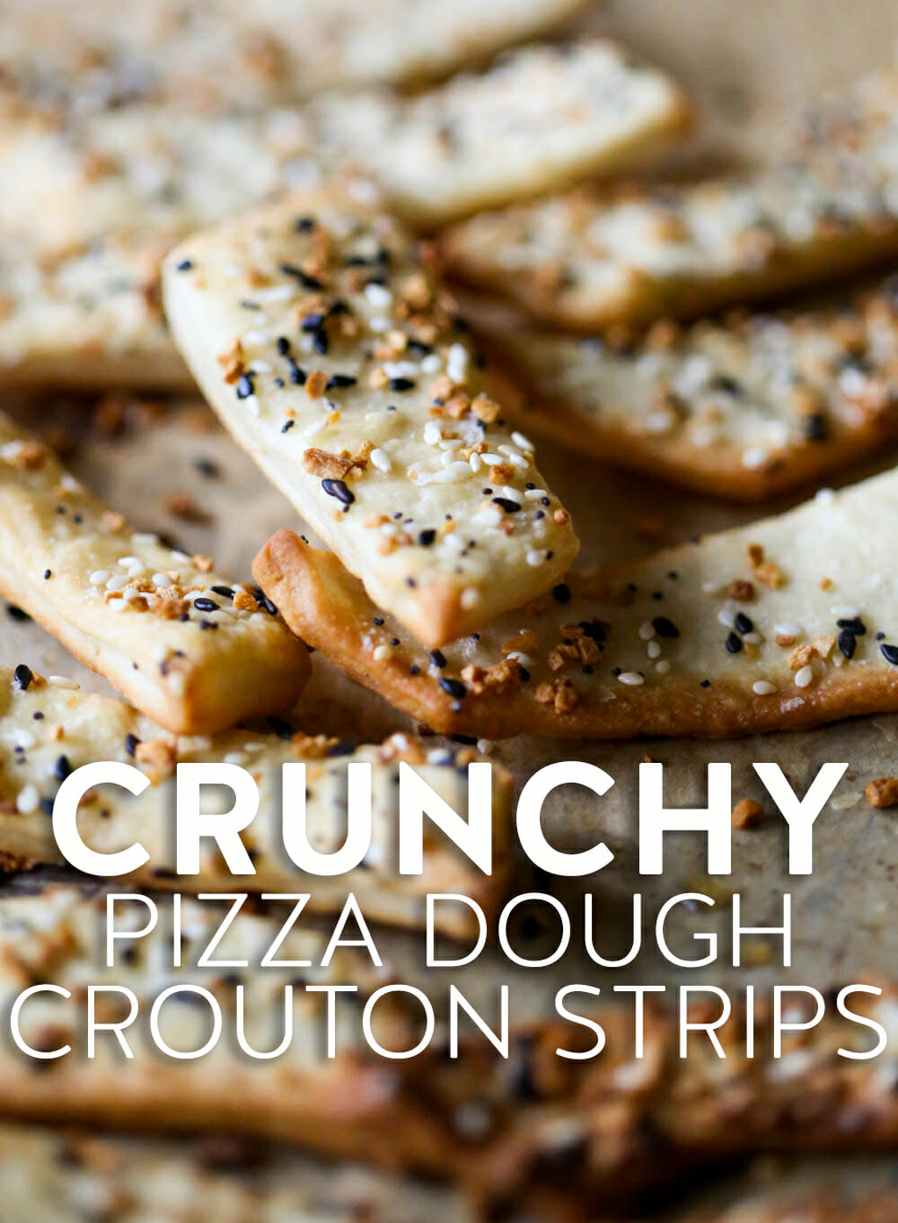 Crunchy Pizza Dough Crouton Strips