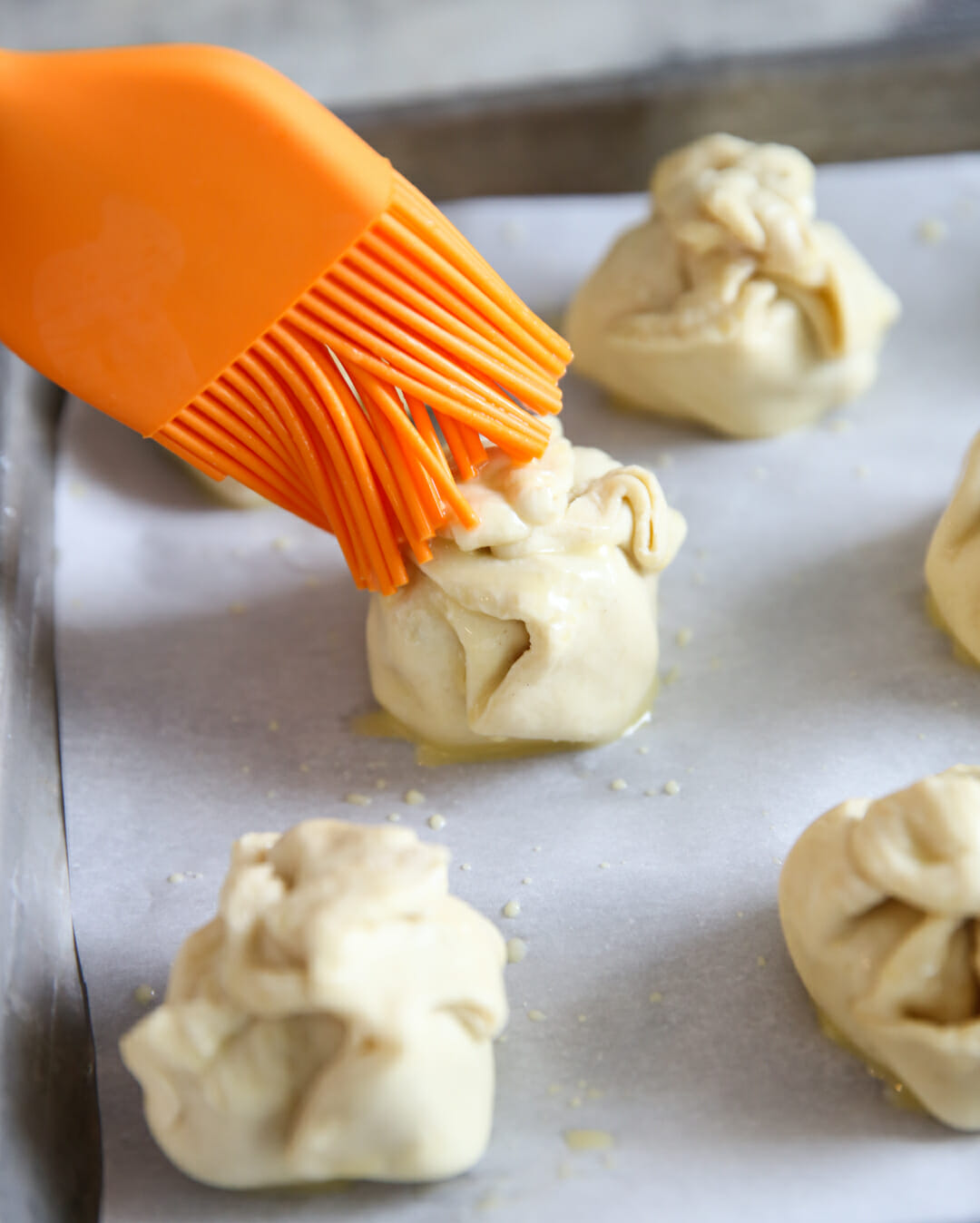 Egg wash on puff pastry