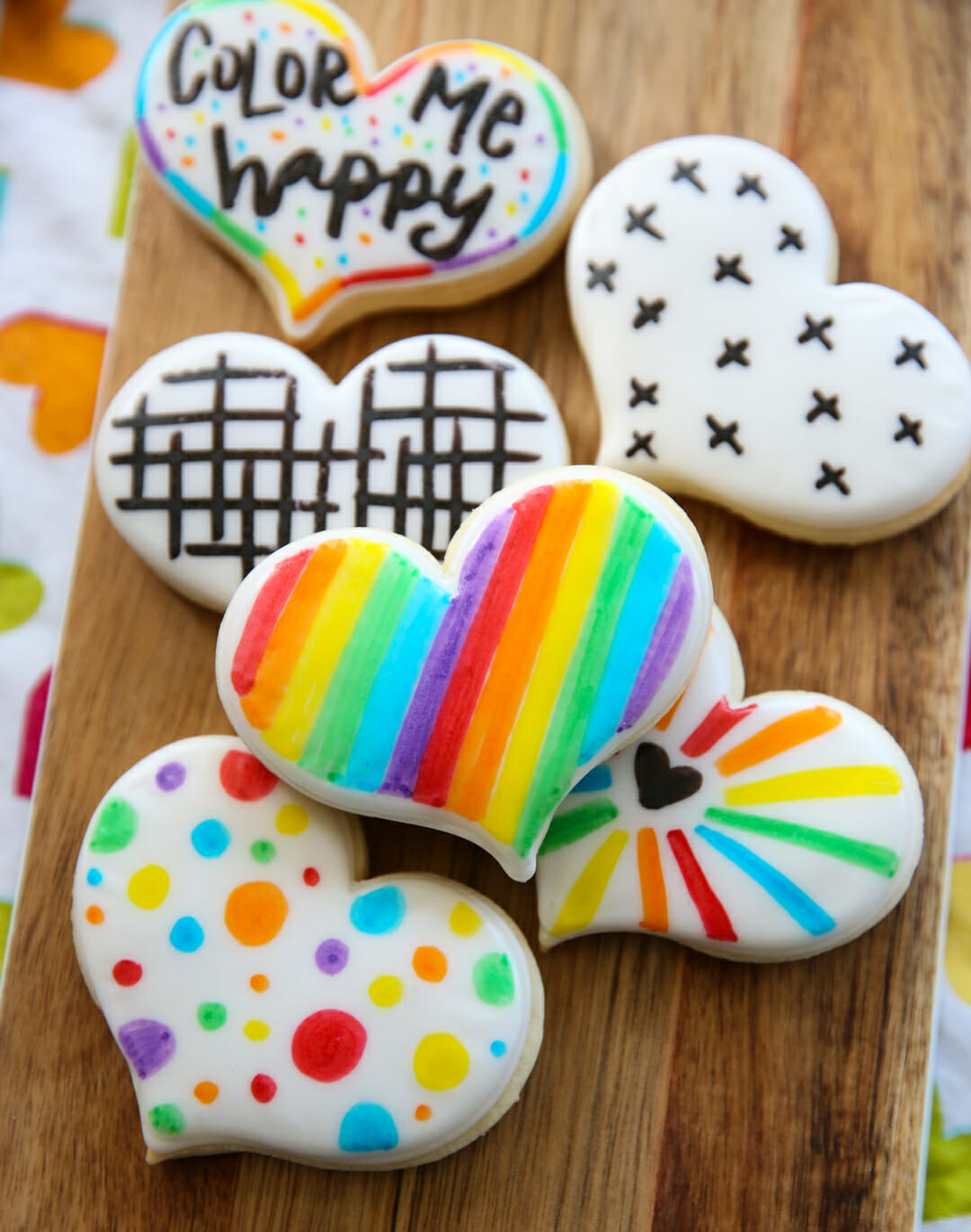 Rainbow Painted Sugar Cookies