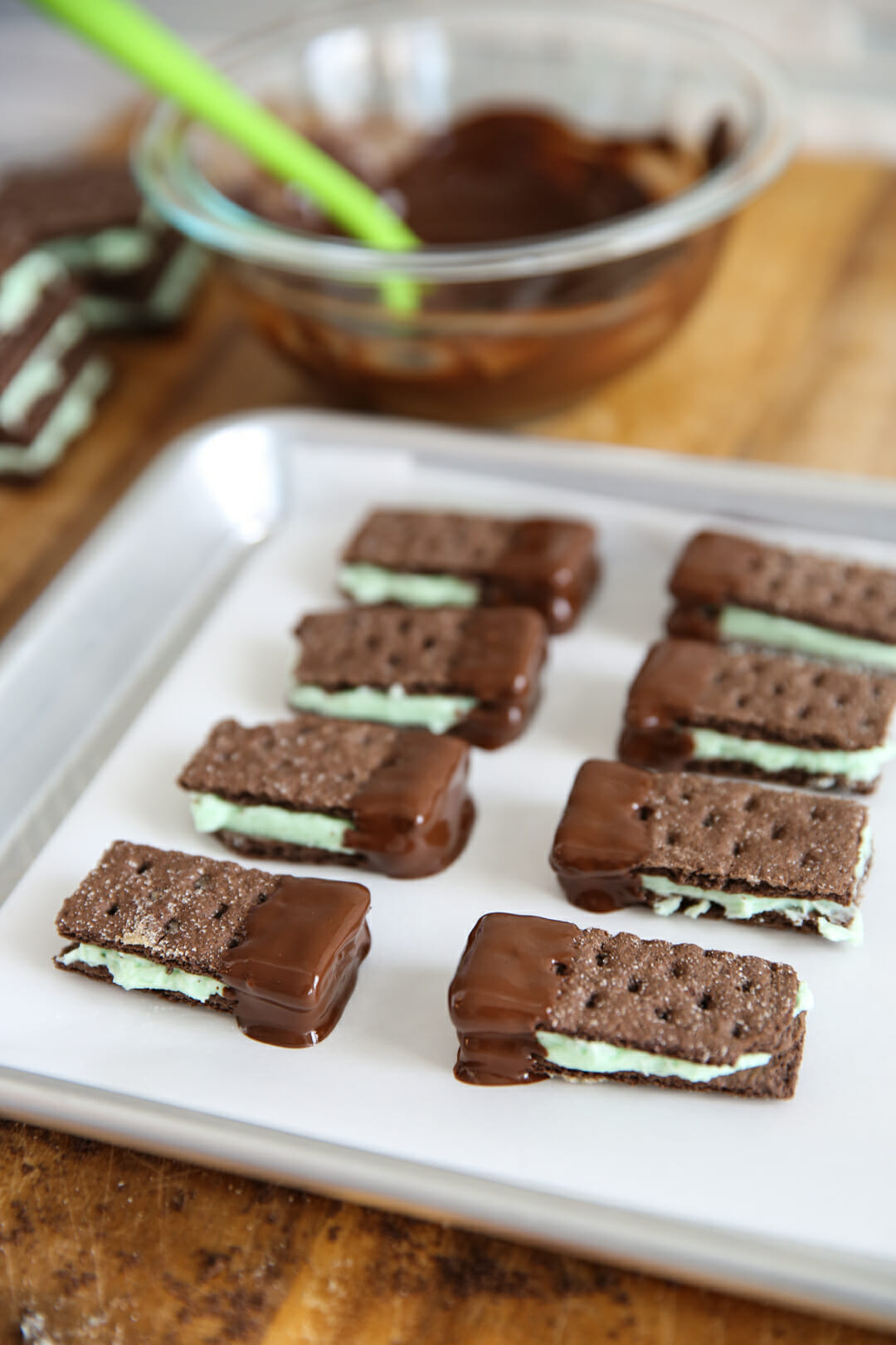 graham crackers dipped in chocolate