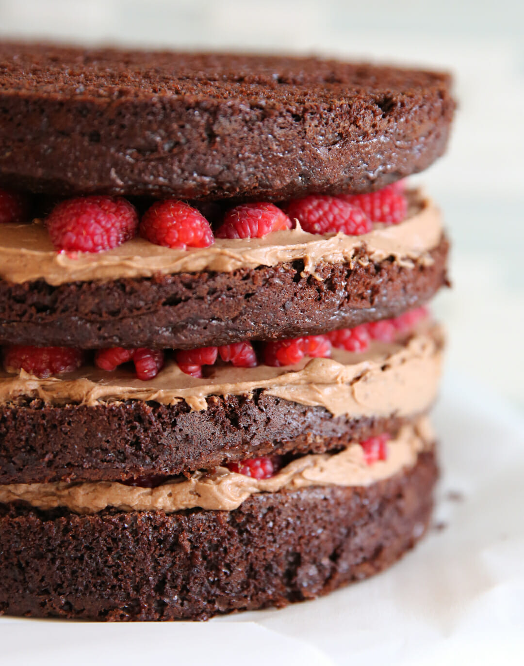chocolate raspberry layer cake