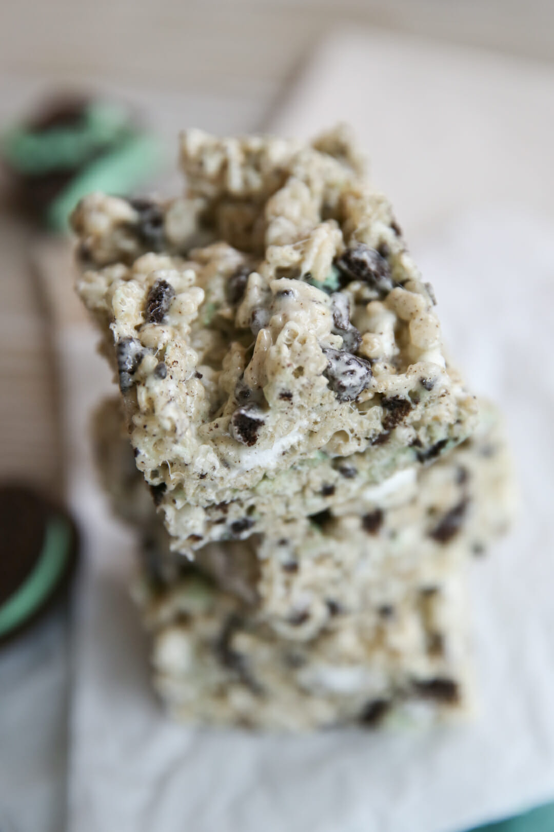 Mint Oreo Krispie Treats