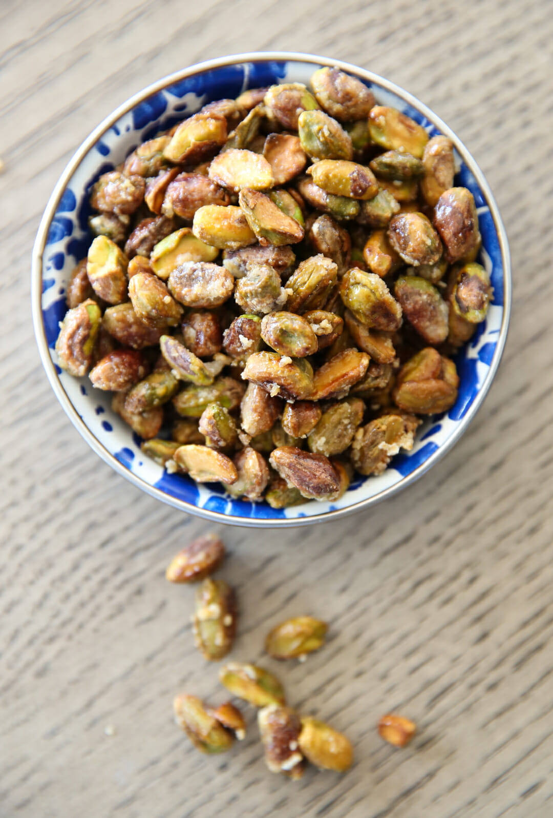 Candied Pistachios in bowl