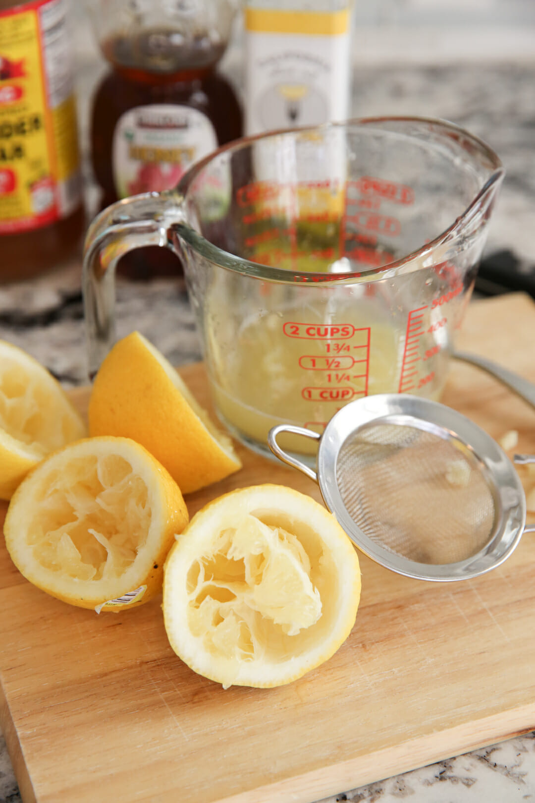 Fresh squeezed lemon on plate