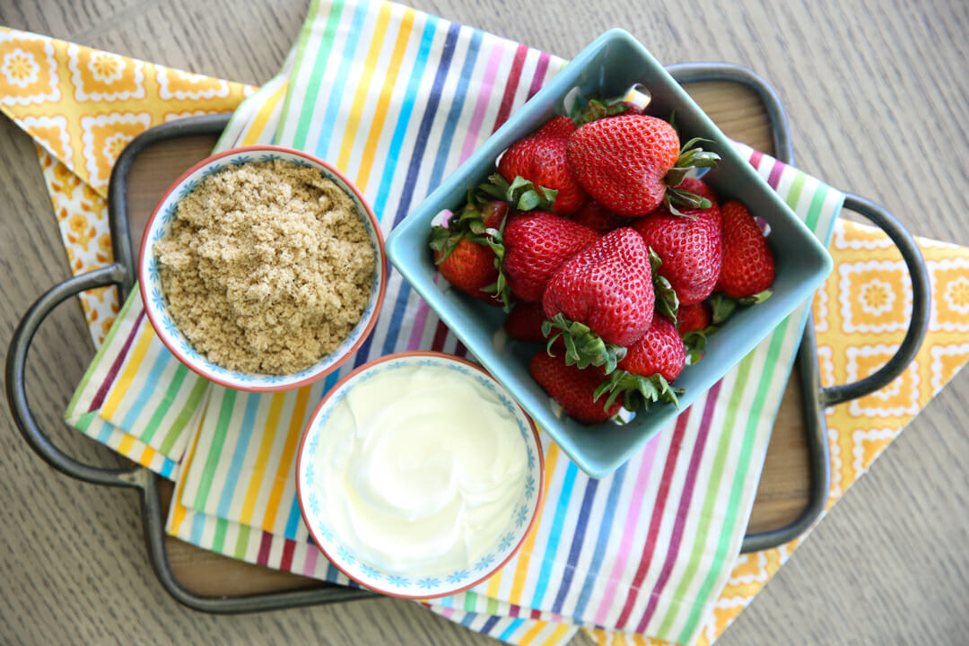 Strawberries with Sour Cream and Brown Sugar - Our Best Bites