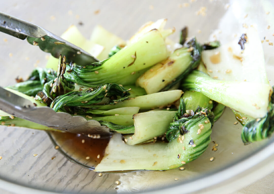 Bok Choy in honey sesame sauce