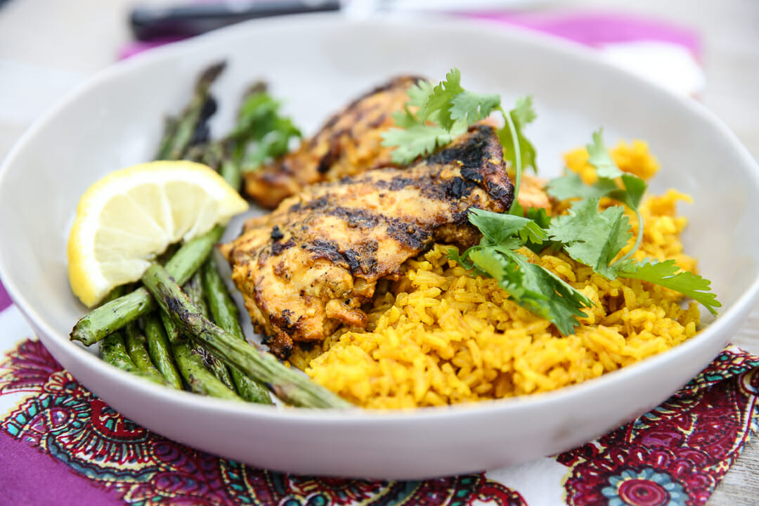 Tandoori Chicken on Serving Plate