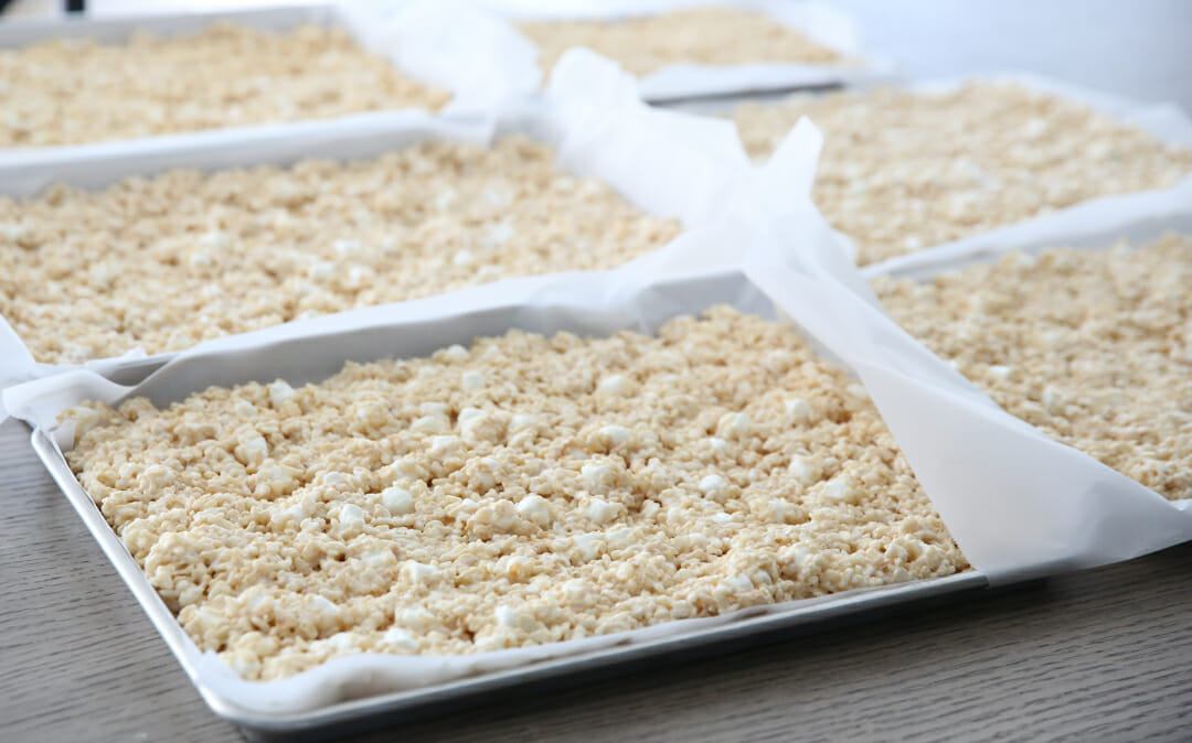 pans of rice krispie treats