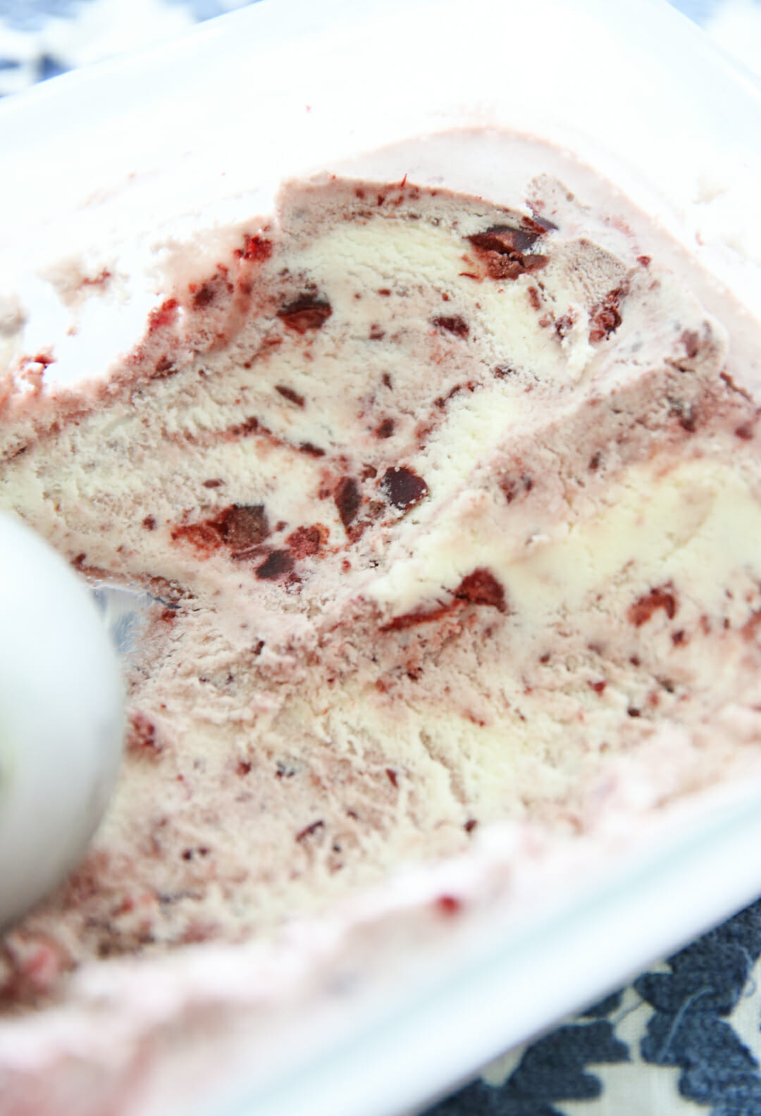 Cherry Ice Cream in Bowl