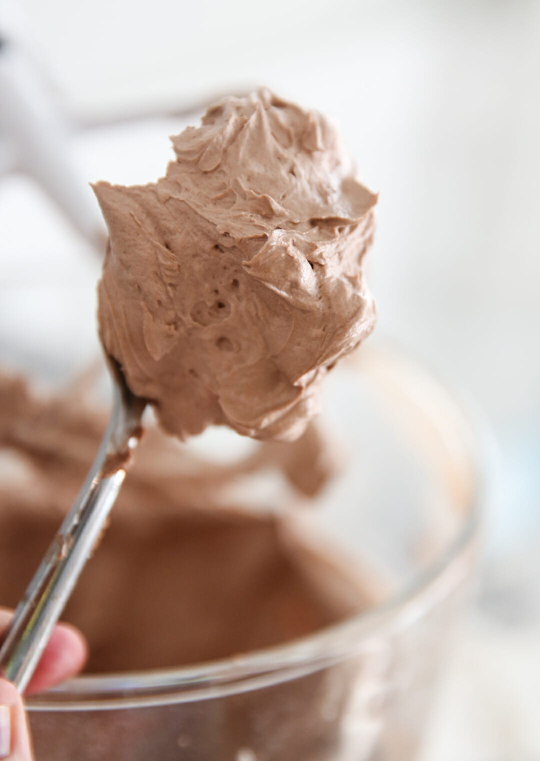 Chocolate Frosting on a Spoon