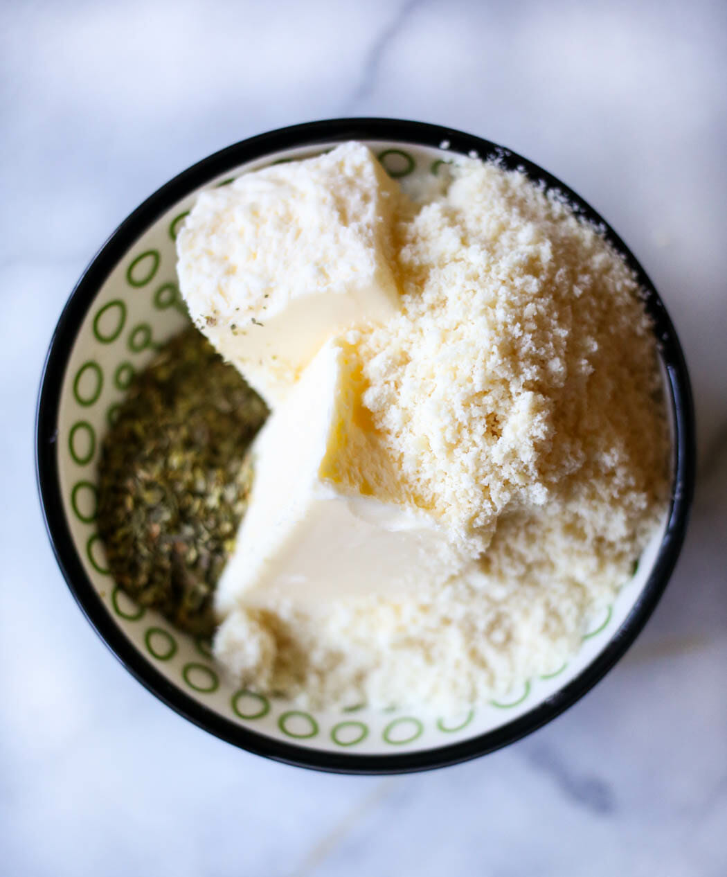 butter, garlic, and seasonings for garlic parmesan rolls from our best bites