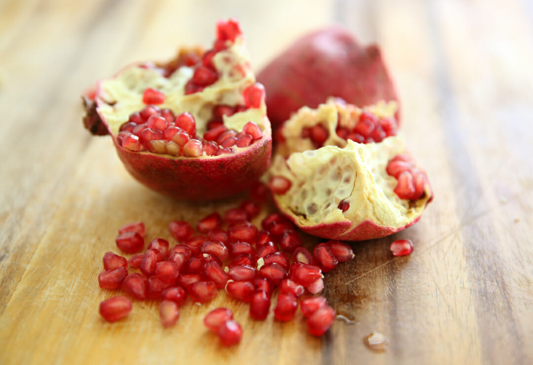 Pomegranate open on Table