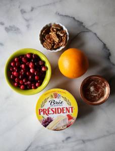 ingredients for orange cranberry baked brie