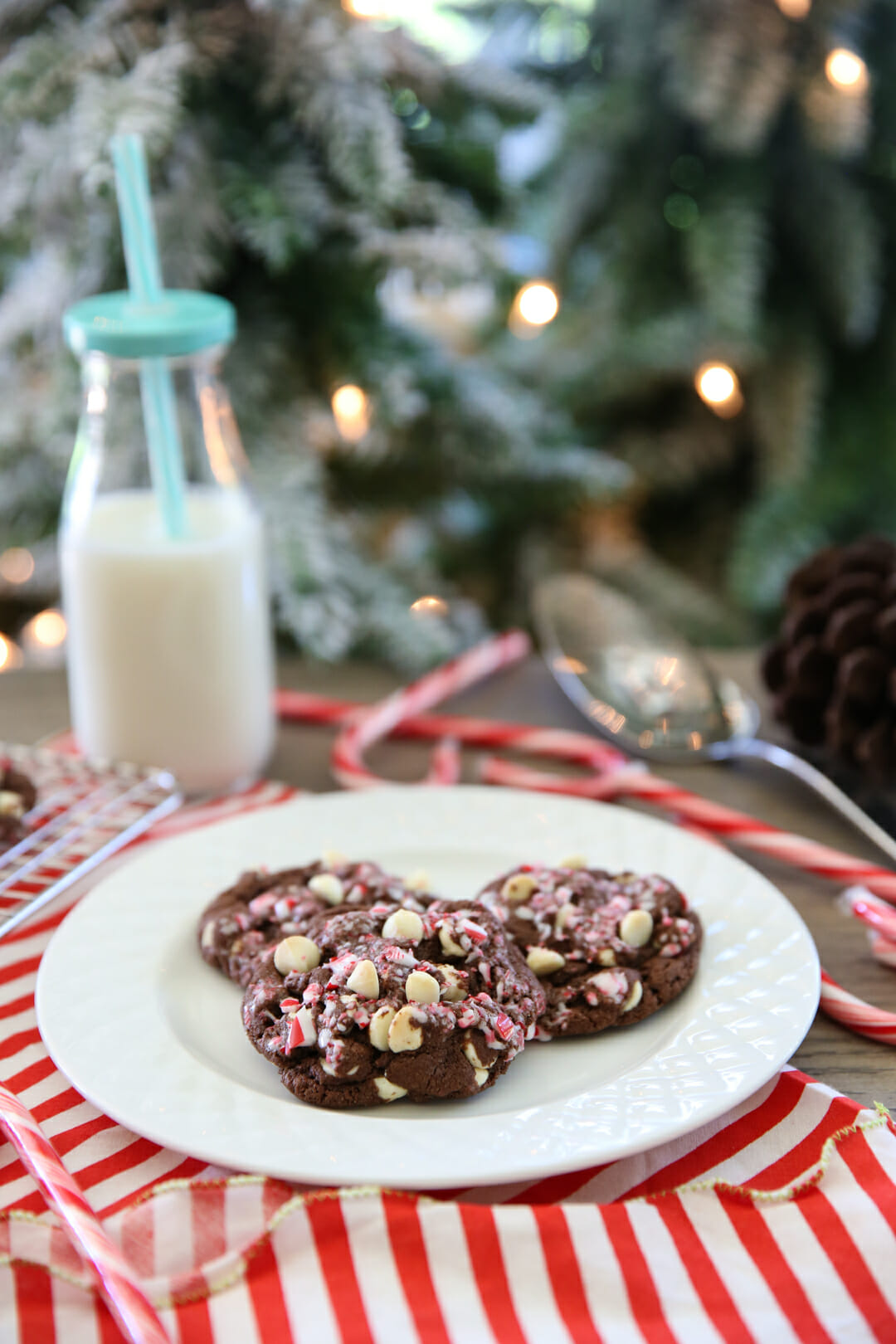 Small Batch Peppermint Bark Cookies on plate