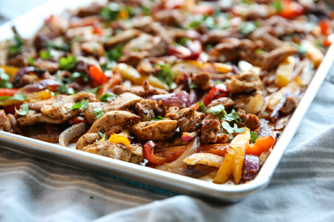 fajitas on sheet pan