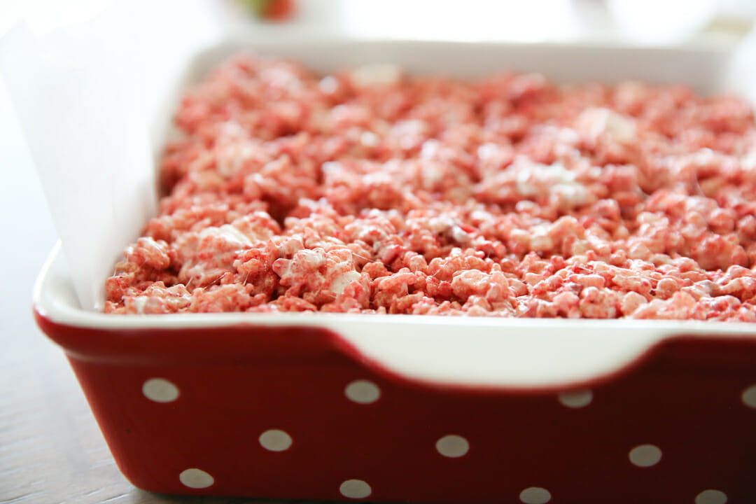 rice krispie treats in pan