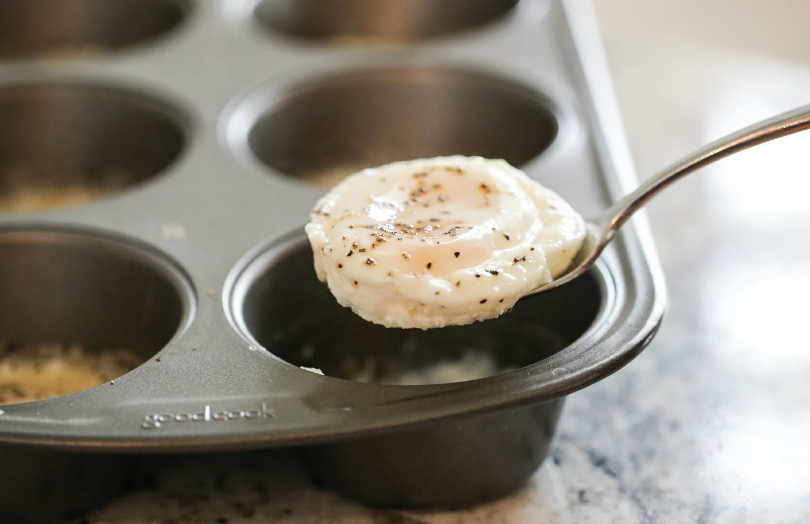 poached egg in muffin tin