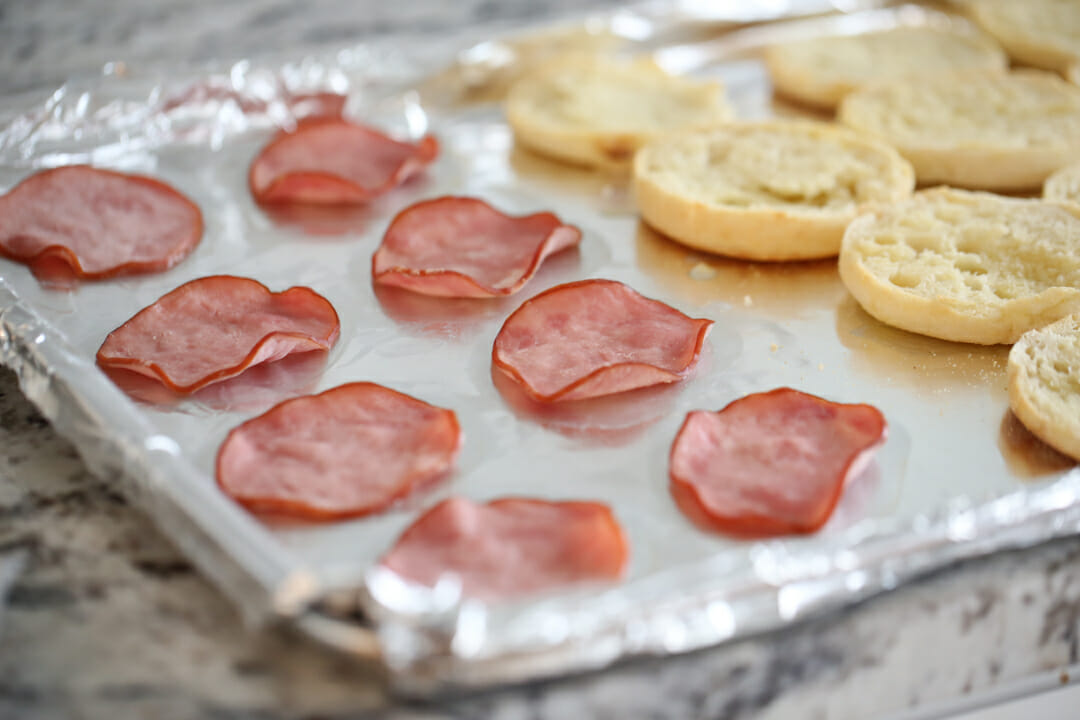 toasting english muffins on sheet pan