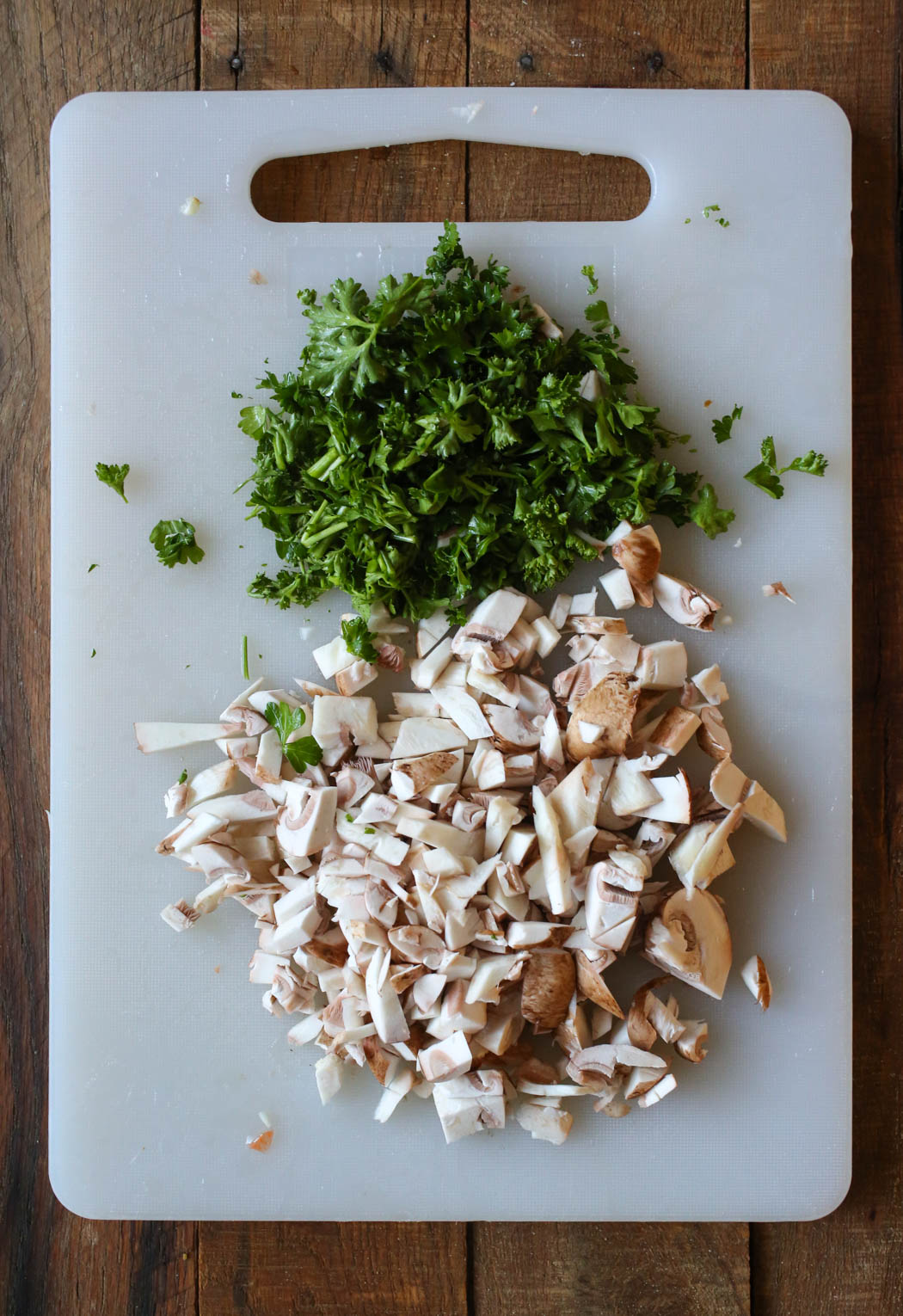 mushrooms and parsley