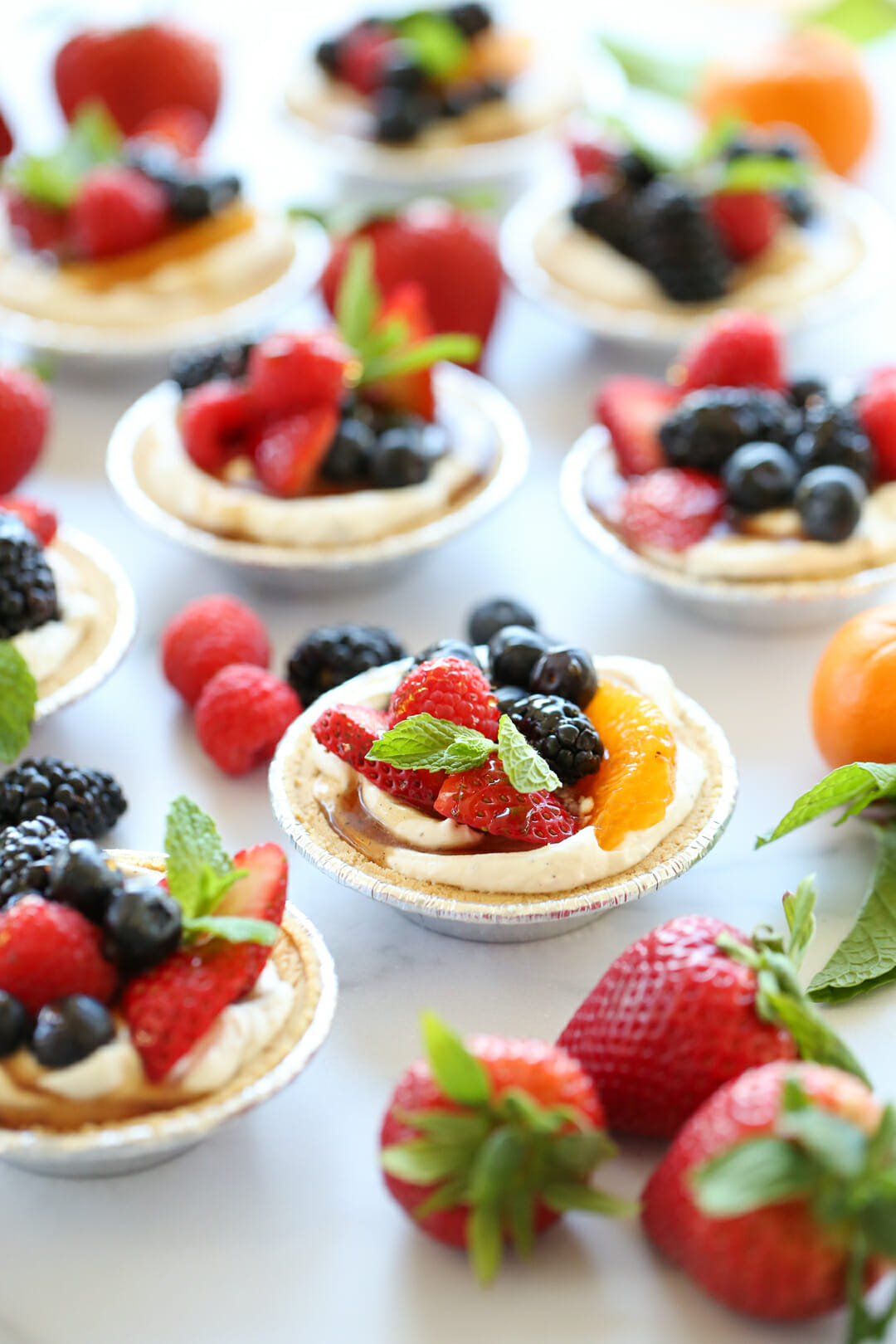 mini fruit cream pies