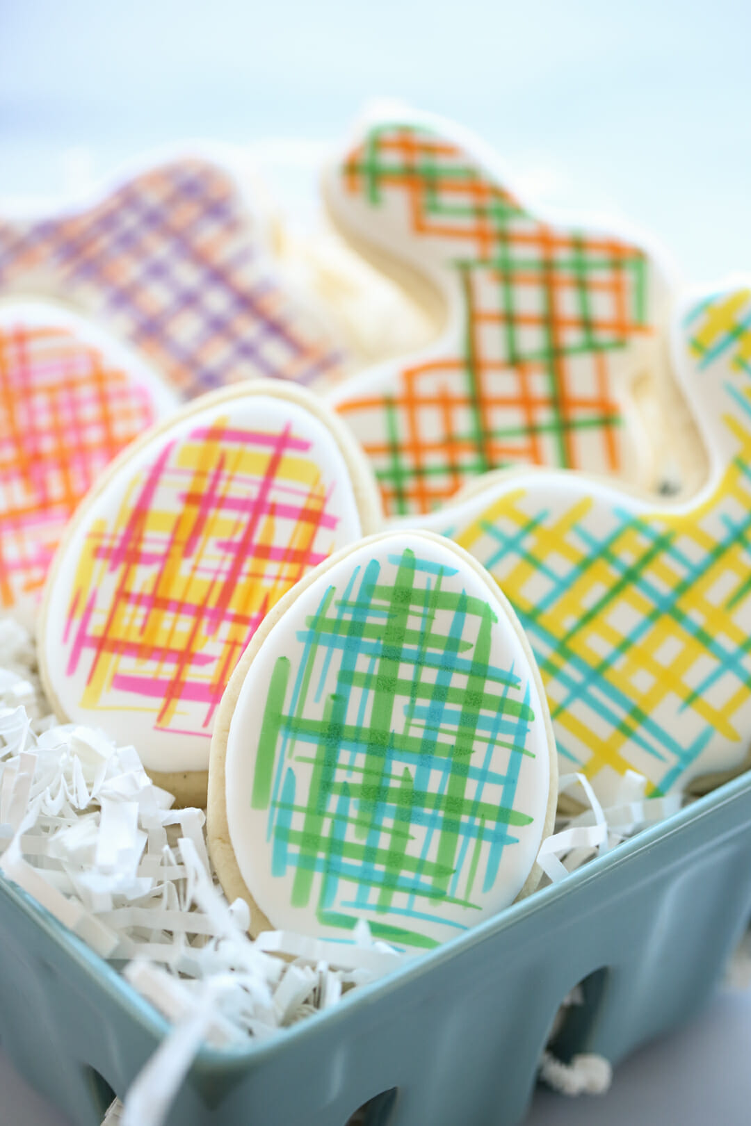 easter cookies in basket