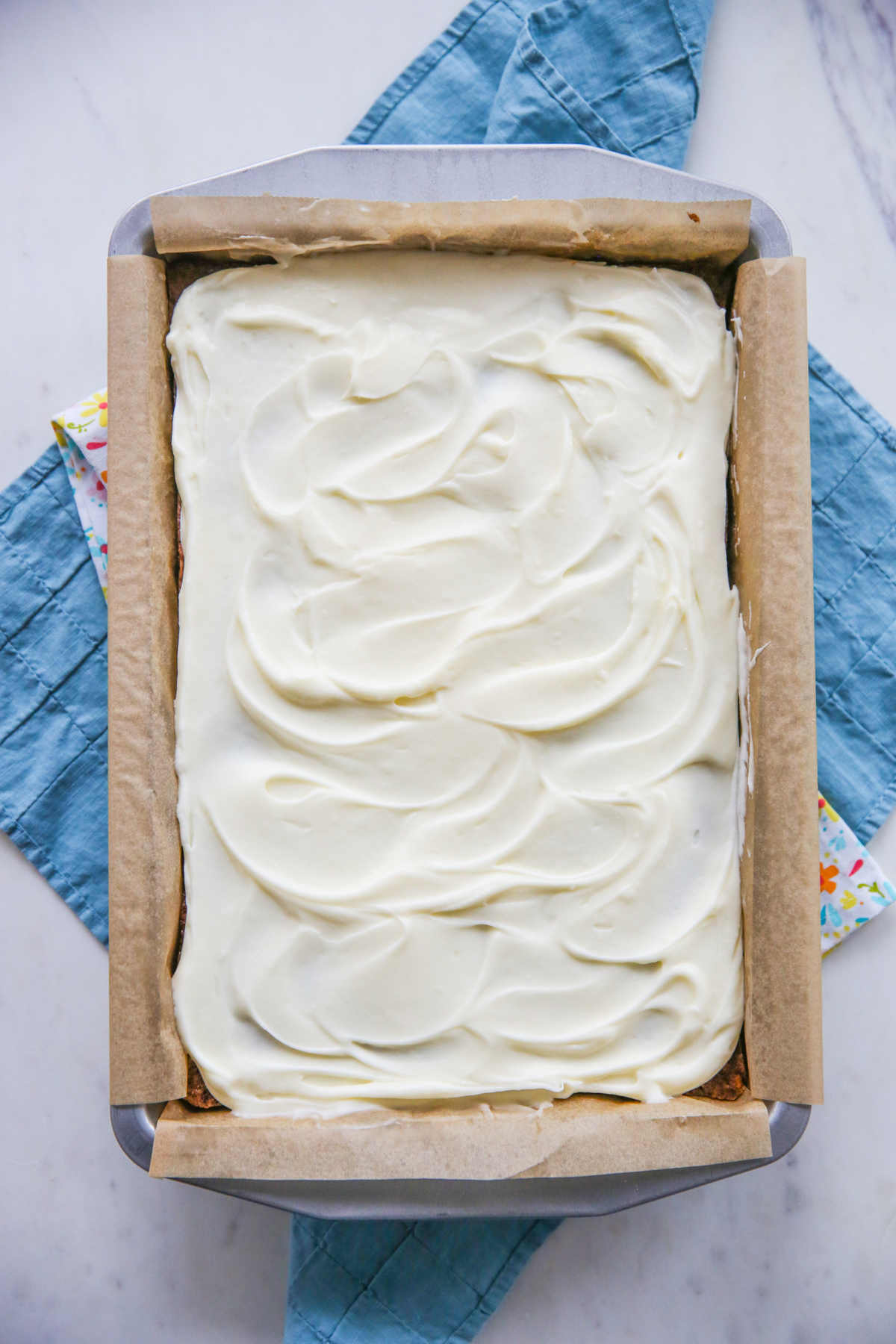 carrot cake in a 9x13 pan