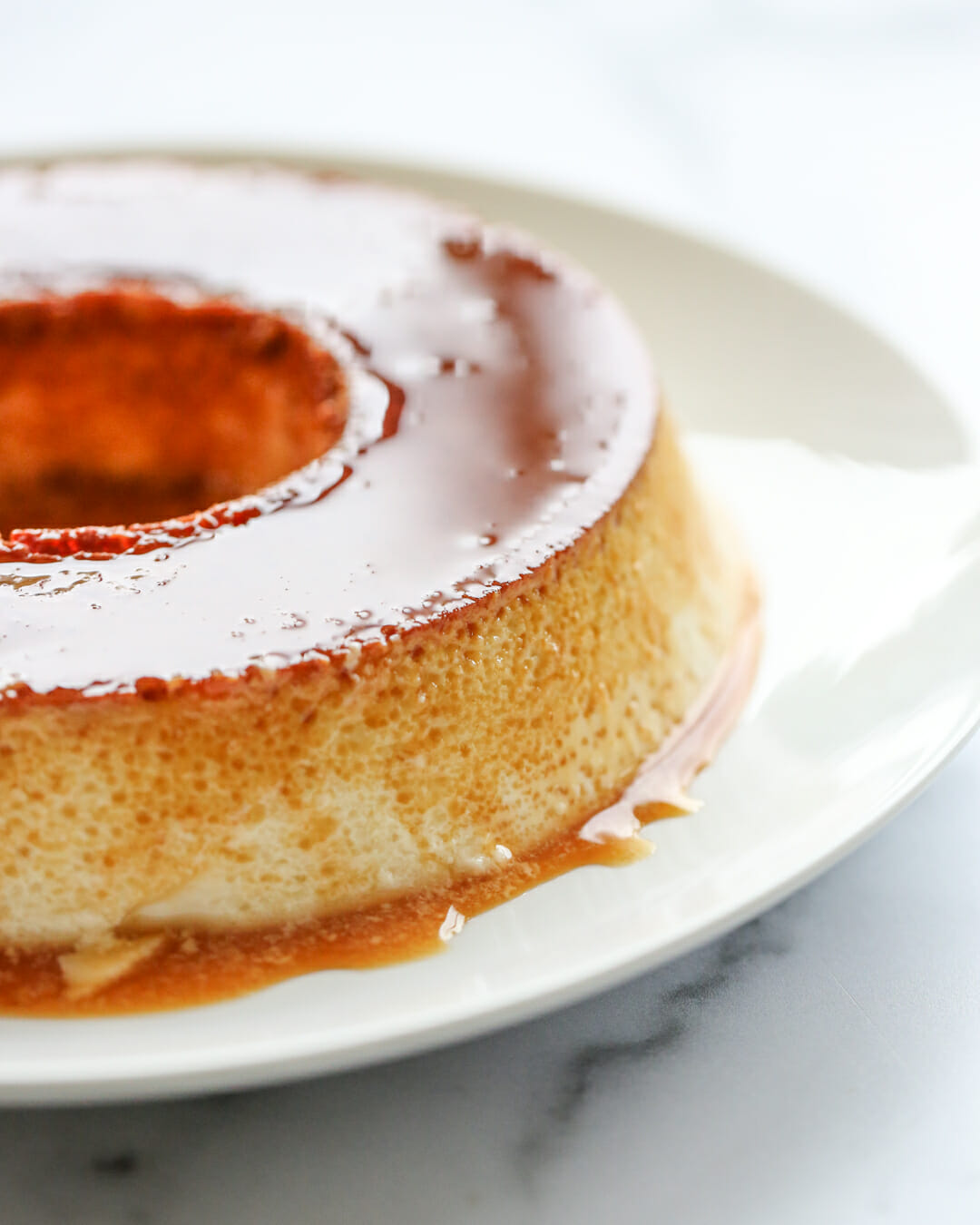 brazilian flan covered in caramel