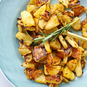 roasted pineapple on plate